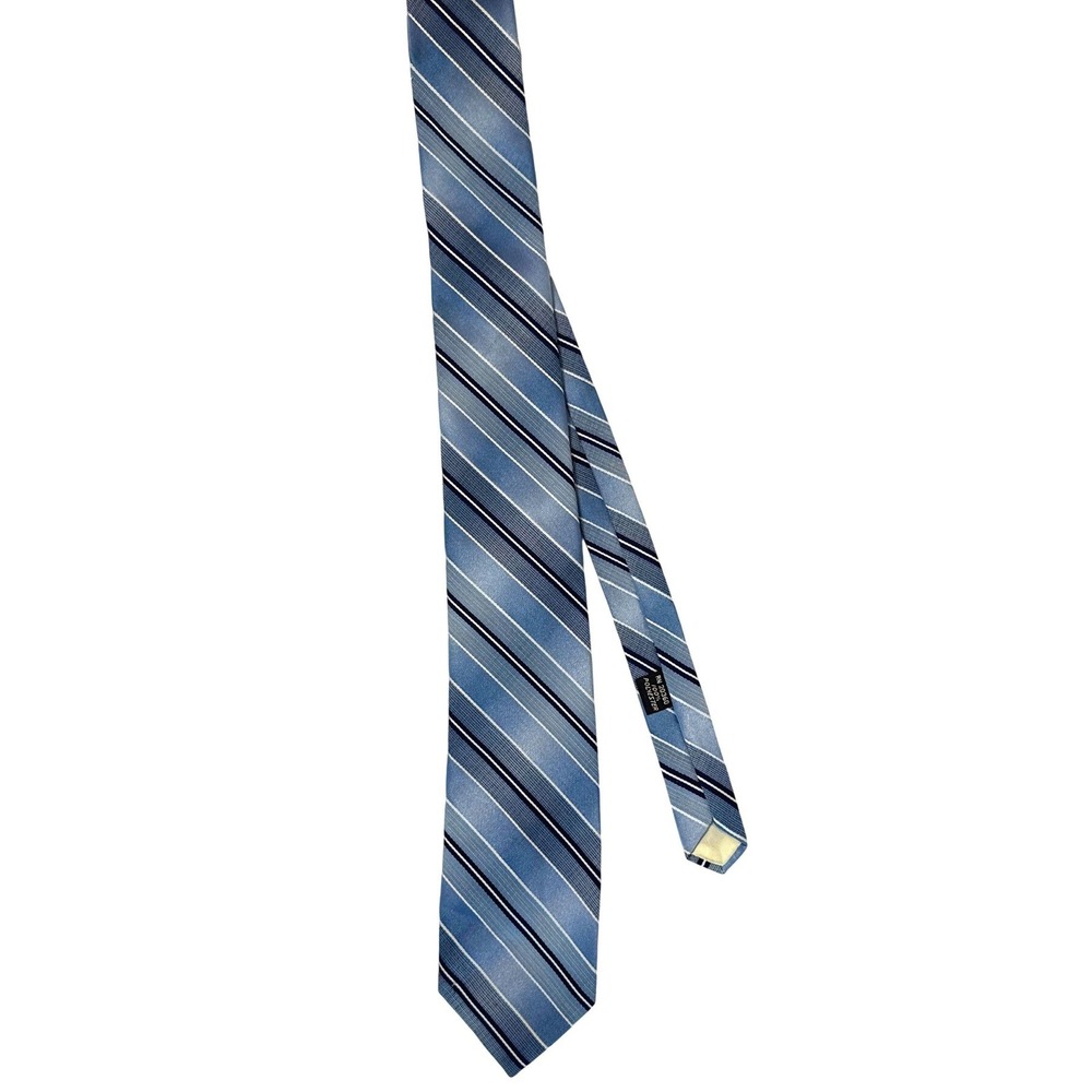 Dino Orsini Mens Blue Striped Polyester Necktie Classic Business Formal Tie